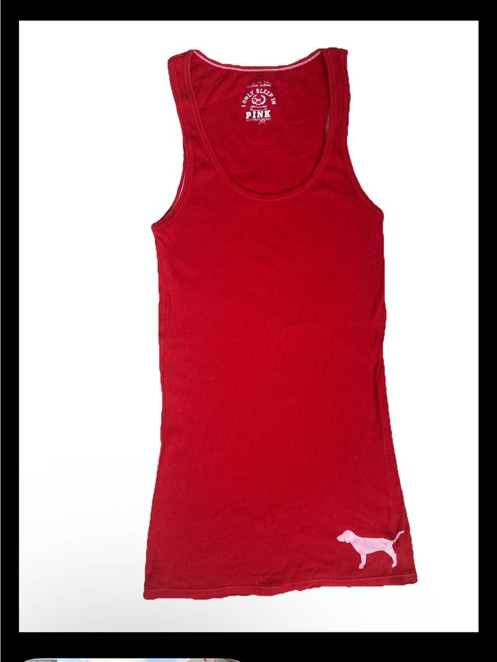Vintage PINK Victoria’s Secret “I Only Sleep In Pink” Red Tank Top Size Medium